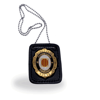 Portaplacas de paisano con cadena y pinza para Policías Locales y Guardia Urbana de Barcelona