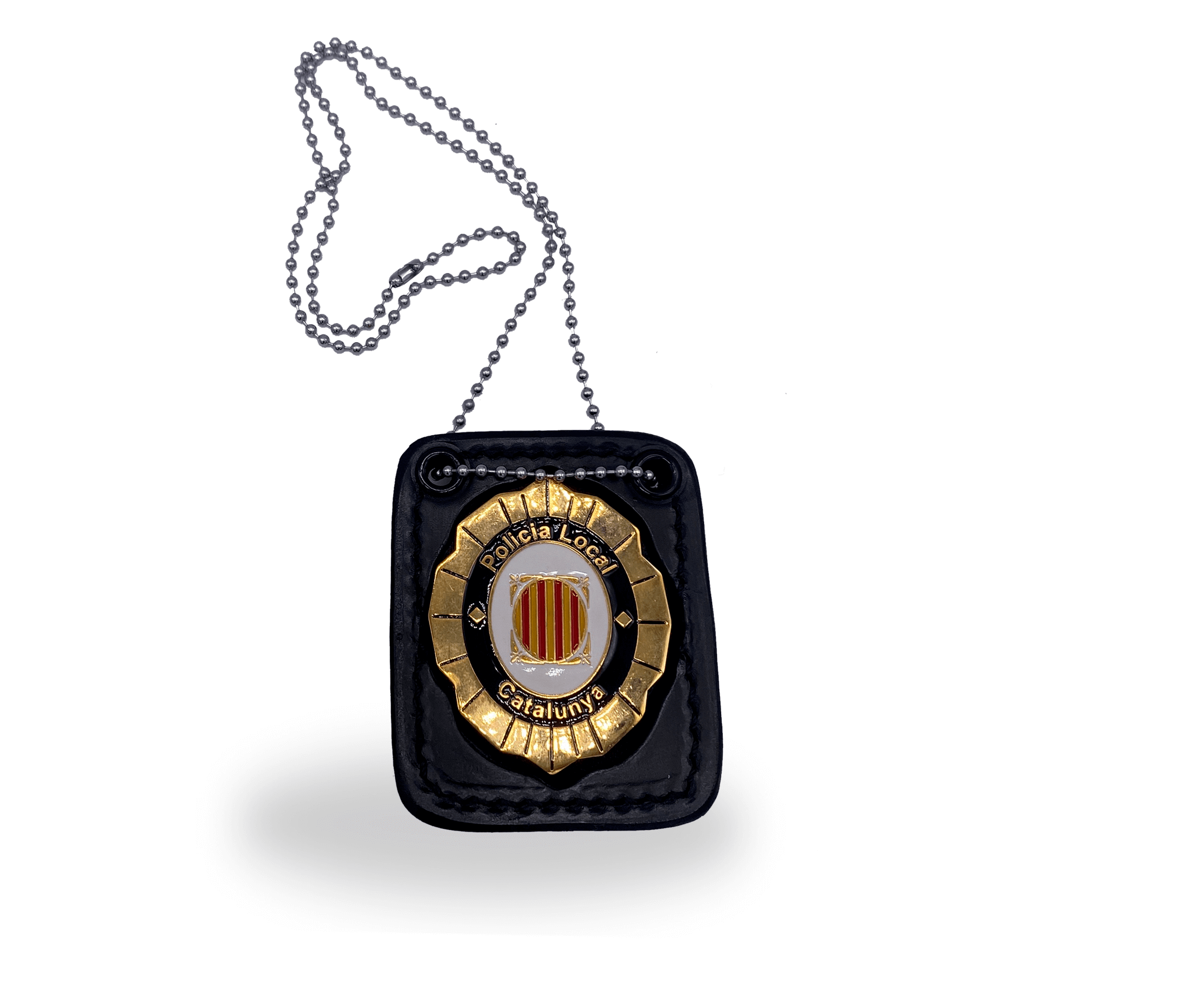 Portaplacas de paisano con cadena y pinza para Policías Locales y Guardia Urbana de Barcelona