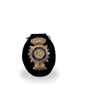 Portaplaca paisano con cadena y pinza Policía Nacional